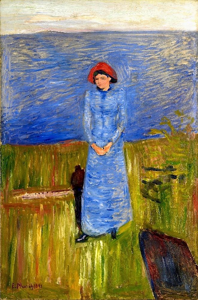 Donna con un cappello rosso al fiordo – Edvard Munch Edvard Munch 70x105