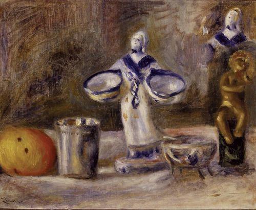 Natura morta con una figura in maiolica – Pierre-Auguste Renoir Pierre-Auguste Renoir 85x75