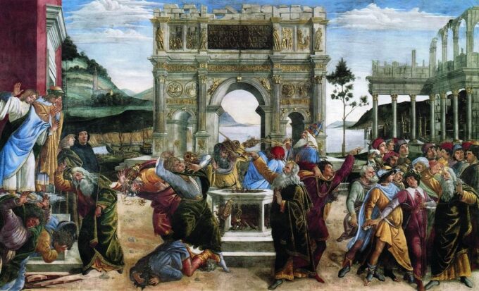 Rivolta contro la legge di Mosè – Sandro Botticelli Sandro Botticelli 105x70