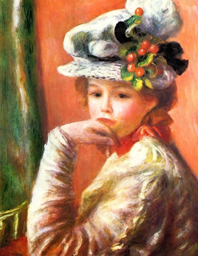 Giovane ragazza con cappello bianco – Pierre-Auguste Renoir Pierre-Auguste Renoir 70x85