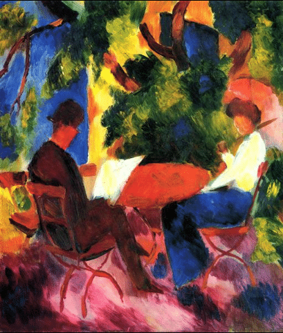 A tavola nel giardino – August Macke August Macke 70x85