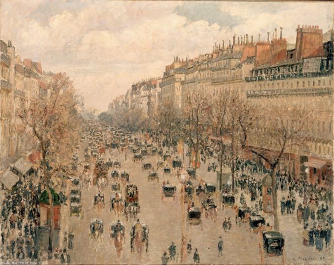 Boulevard Montmartre, sole pomeridiano – Camille Pissarro Camille Pissarro 85x75