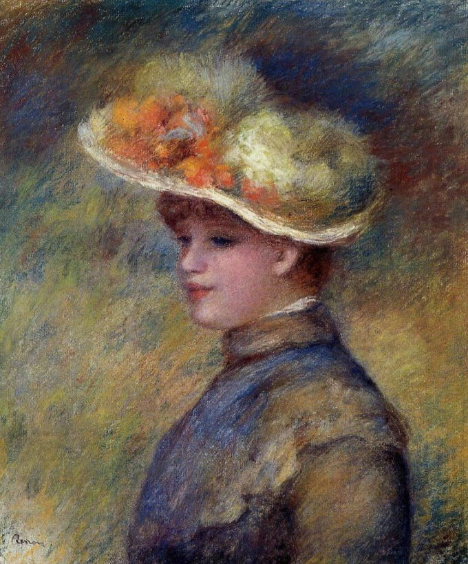 Giovane Donna con un Cappello – Pierre-Auguste Renoir Pierre-Auguste Renoir 70x85