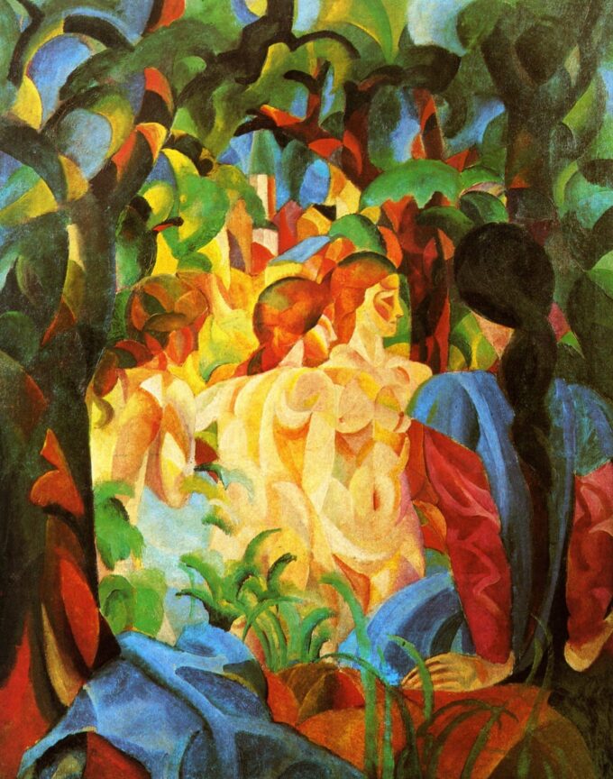 Bagnanti con la città sullo sfondo – August Macke August Macke 70x85