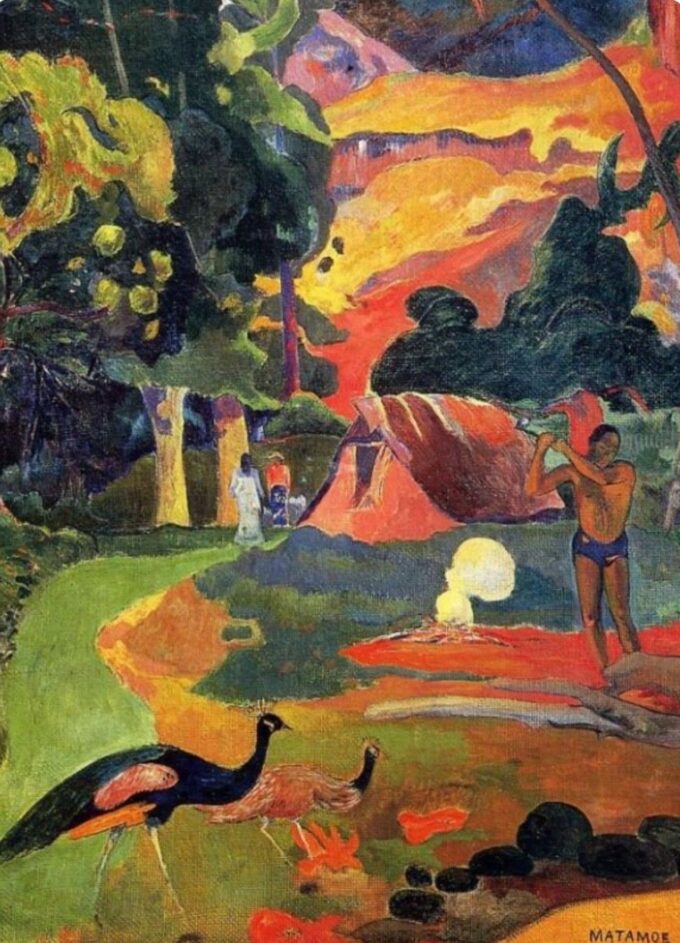 Matamoe o paesaggio con pavoni – Paul Gauguin Paul Gauguin 70x105