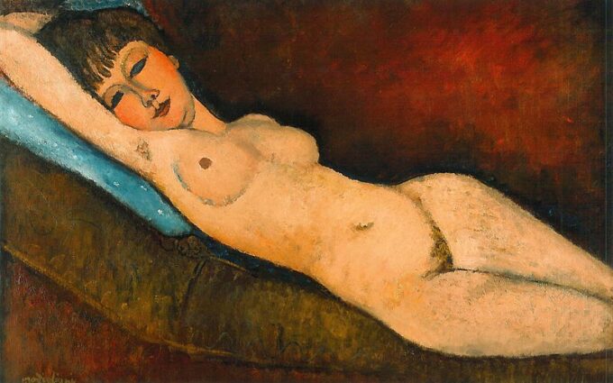 Nu Couché sul cuscino blu – Amedeo Modigliani Amedeo Modigliani 105x70