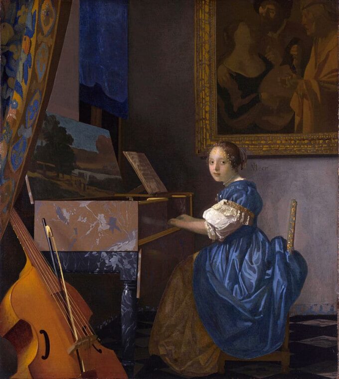 Giovane donna che suona il virginale – Johannes Vermeer Jan Vermeer 70x70