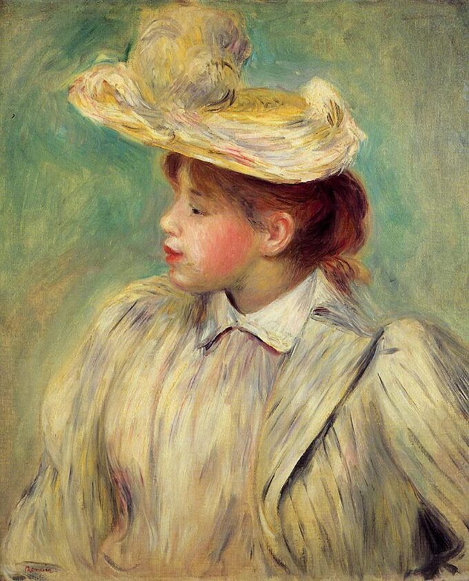 Giovane donna con cappello di paglia – Pierre-Auguste Renoir Pierre-Auguste Renoir 70x85