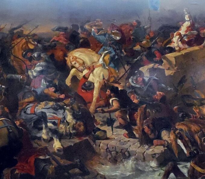 La battaglia di Taillebourg, 21 luglio 1242 – Eugène Delacroix Eugène Delacroix 70x70