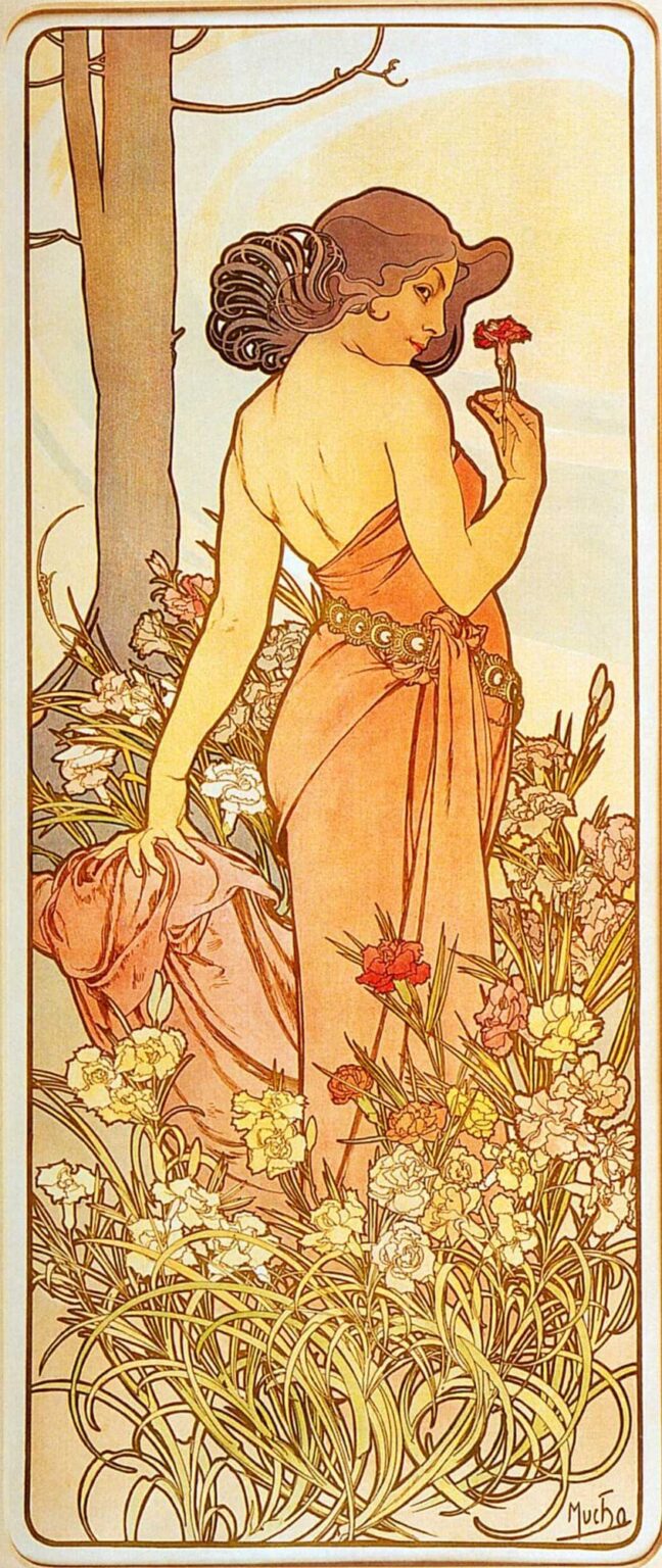 L’oeillet – Mucha Alfons Mucha 70x160