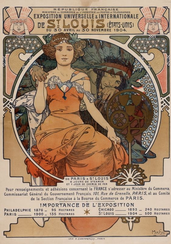 Esposizione universale di St. Louis 1904 – Mucha Alfons Mucha 70x105