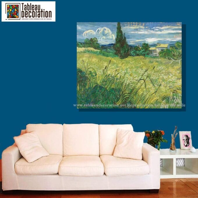 Il Campo di grano verde con cipressi – Van Gogh Quadri Popolari 85x75 2