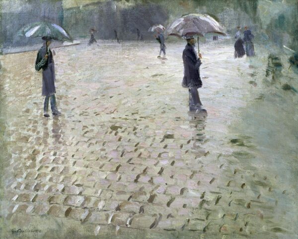 Rue de Parigi, giorno di pioggia – Caillebotte Gustave Caillebotte 85x75