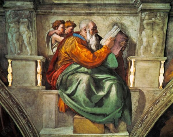 Profeta Zaccaria, dettaglio della Cappella Sistina – Michelangelo Michelangelo Buonarroti 85x75