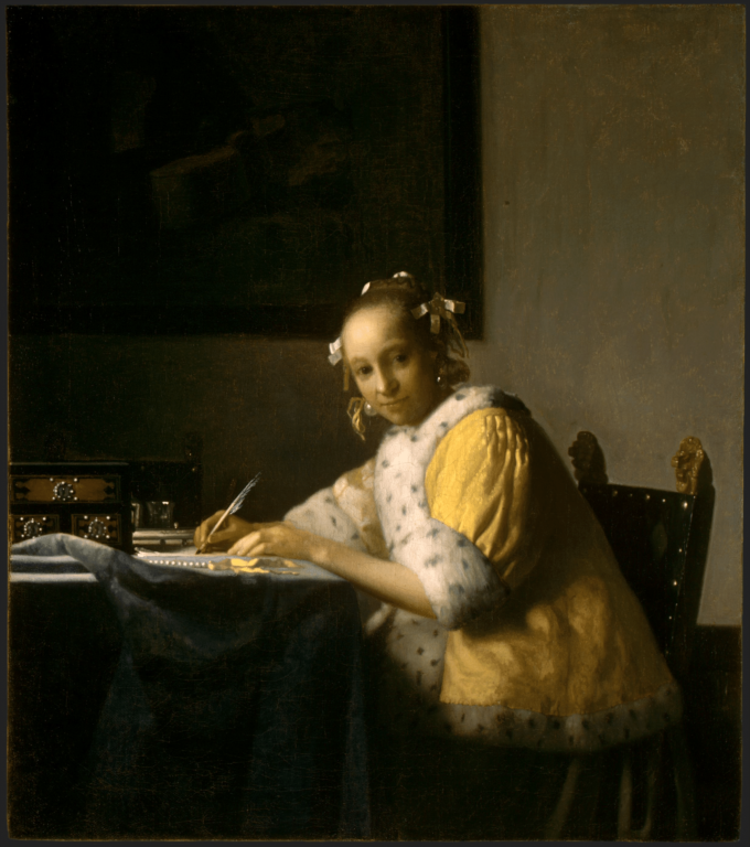 Giovane donna che scrive una lettera – Johannes Vermeer Jan Vermeer 70x70