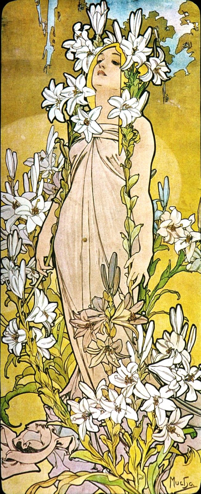 La fleur : Giglio – Mucha Alfons Mucha 70x160