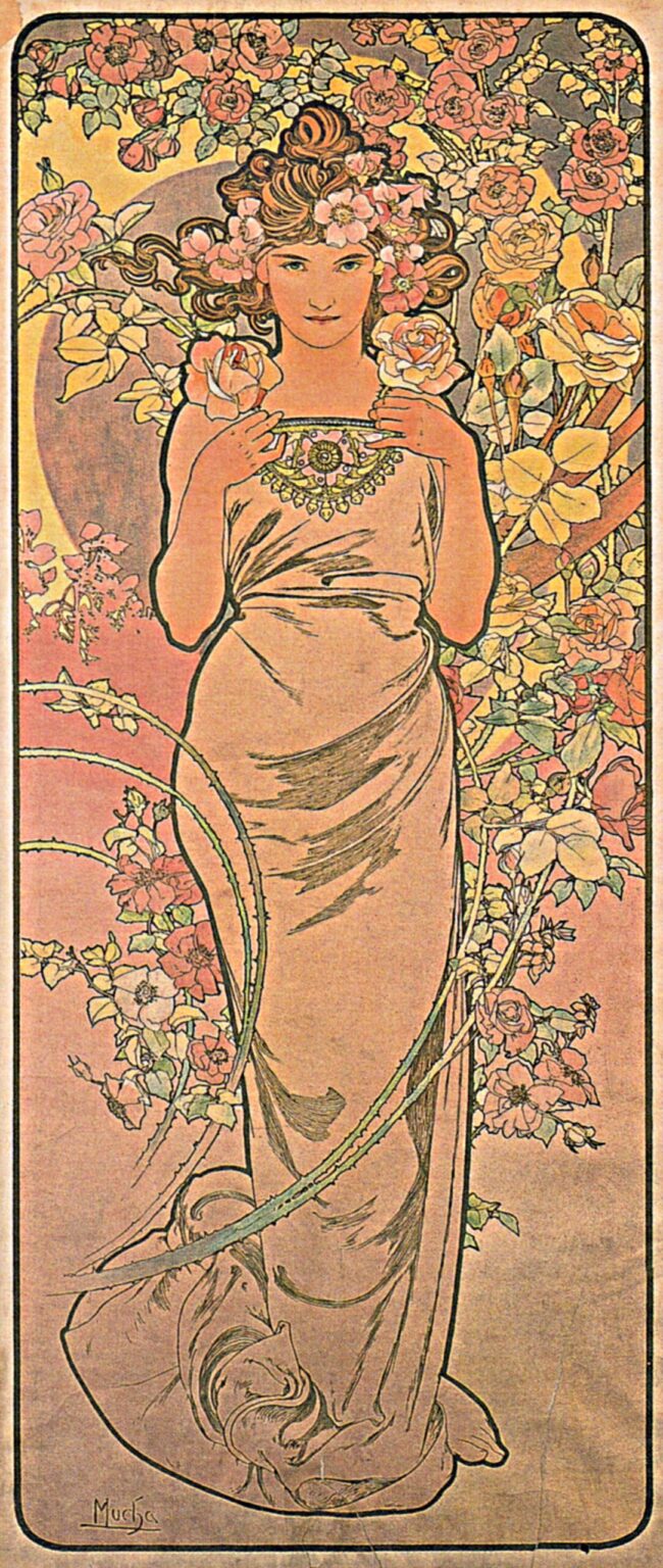 La rosa – Mucha Alfons Mucha 70x160