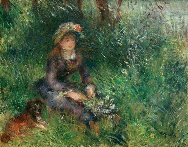 Aline Charigot con un cane – Pierre-Auguste Renoir Pierre-Auguste Renoir 85x75