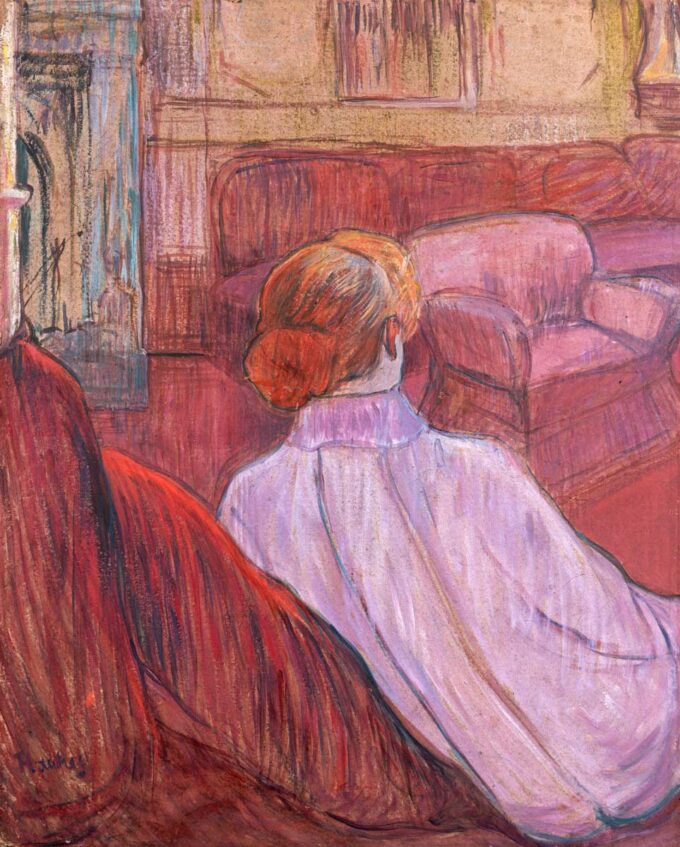 Donna seduta su una panchina d’arena – Toulouse Lautrec Henri de Toulouse-Lautrec 70x85