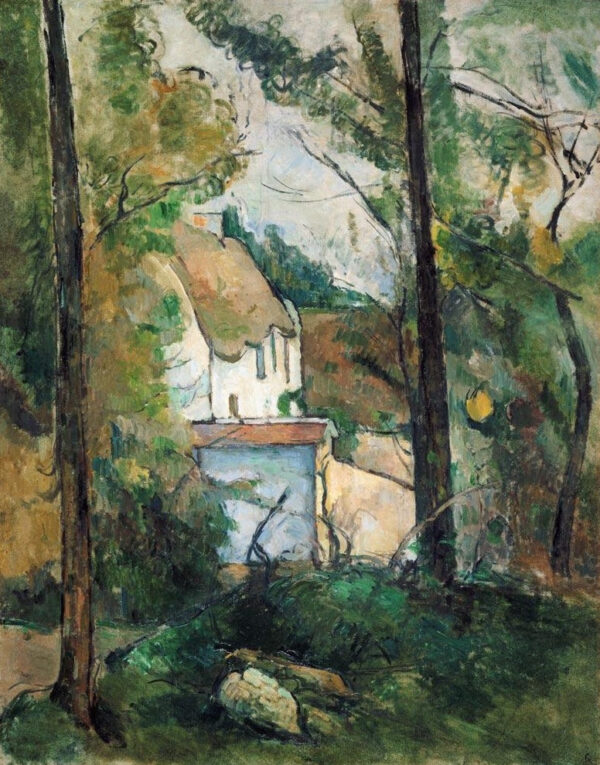 Vista attraverso gli alberi su una casa (Auvers) – Paul Cézanne Paul Cézanne 70x85