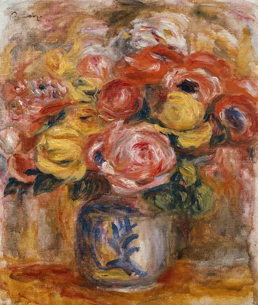 Bouquet in un vaso blu e bianco – Pierre-Auguste Renoir Pierre-Auguste Renoir 70x85