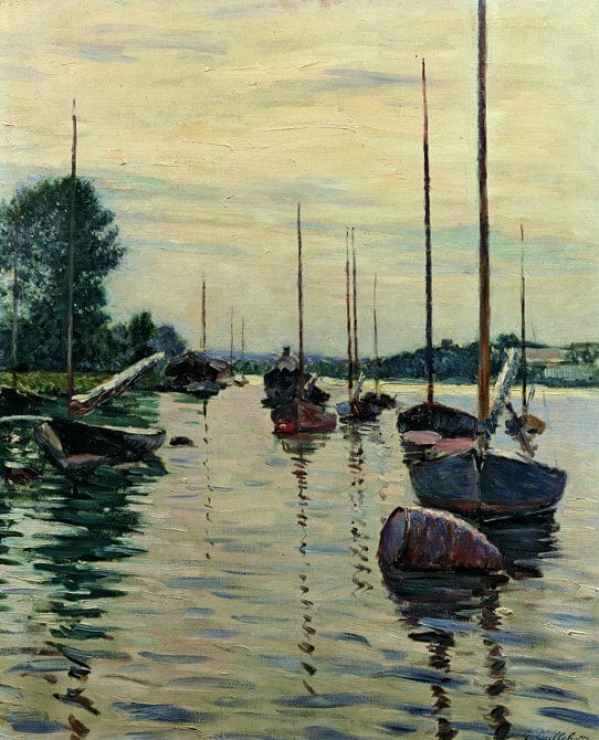 Bateaux ormeggiati sulla Senna – Caillebotte Gustave Caillebotte 70x85