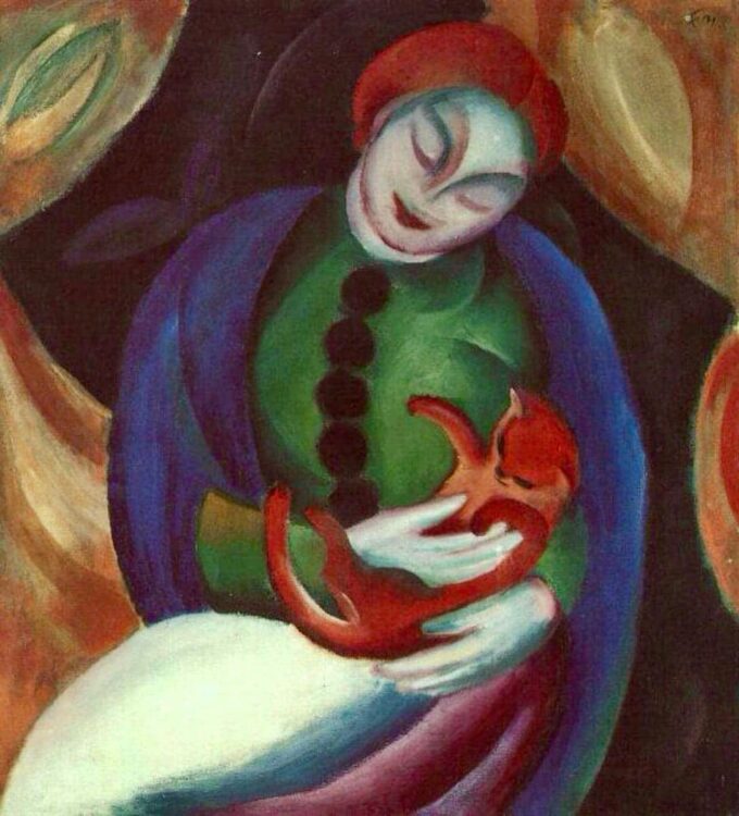 Ragazza con gatto II – Franz Marc Franz Marc 70x70