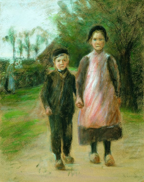 Ragazzo e ragazza in una strada di villaggio – Max Liebermann Max Liebermann 70x85