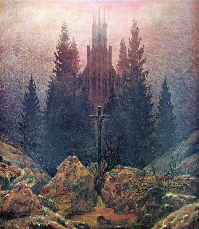 Croce e cattedrale nella montagna – Caspar David Friedrich Caspar David Friedrich 70x85