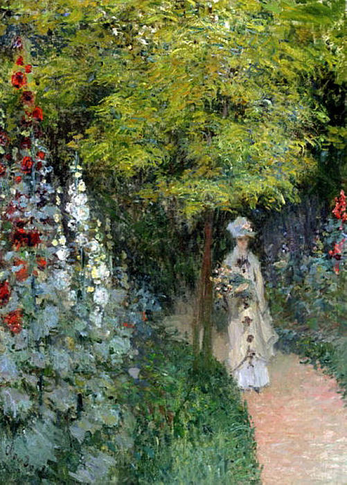 Il giardino, le rose trémières, 1877 – Claude Monet Claude Monet 70x85