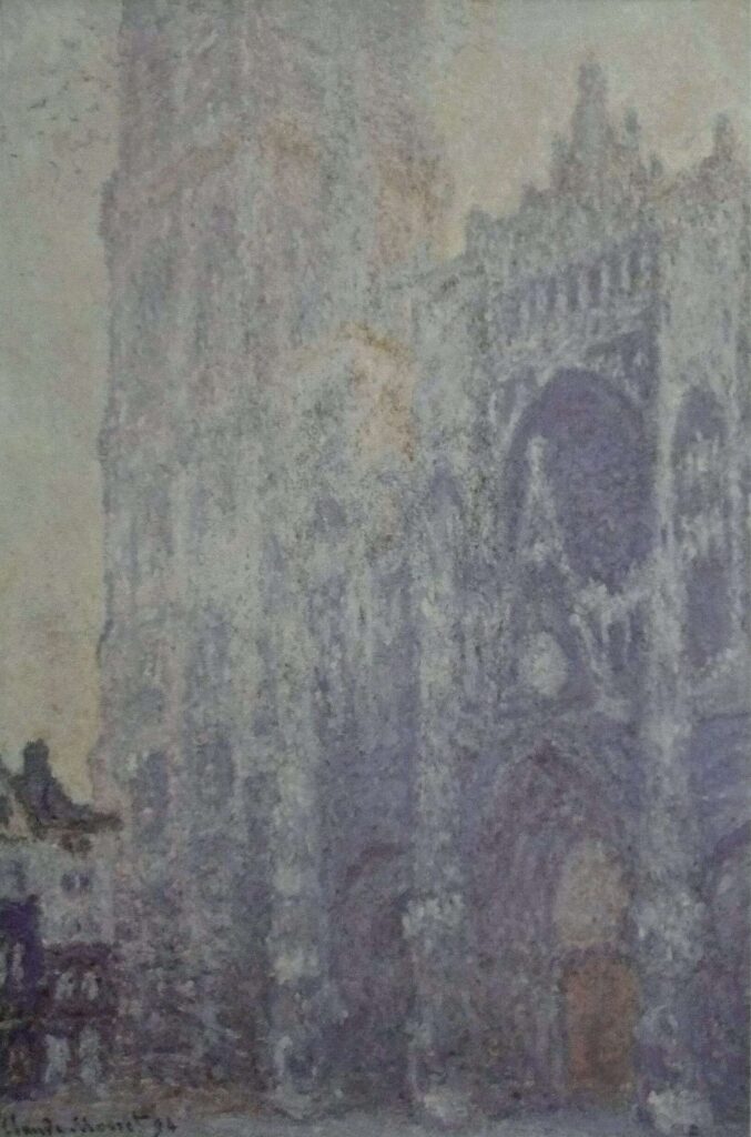 La Cattedrale di Rouen. Il portale e la torre di San Romualdo, effetto del mattino; armonia bianca (W1346) – Claude Monet "Cathédrales de Rouen" di Claude Monet 70x105