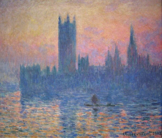 Il Parlamento di Londra, sole al tramonto (W 1598) – Claude Monet Claude Monet 70x70