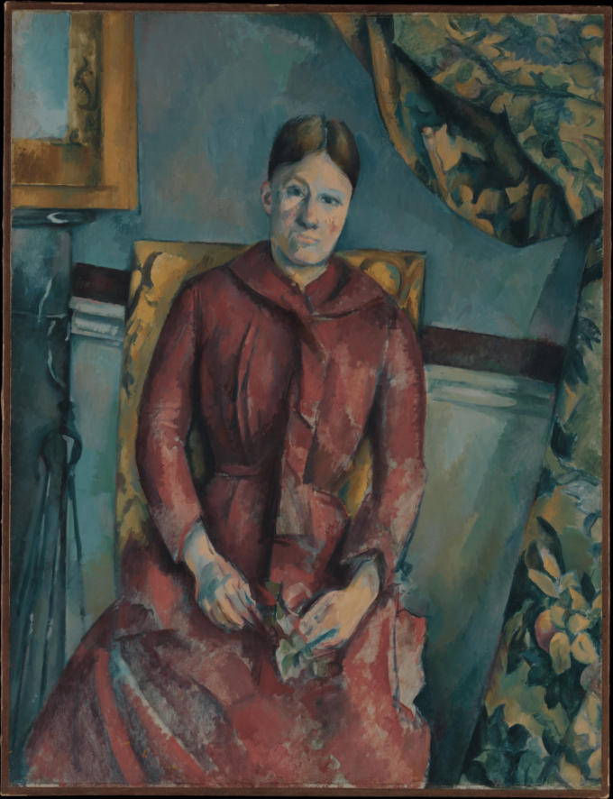 Madame Cézanne (Hortense Fiquet, 1850–1922) in un abito rosso – Paul Cézanne Paul Cézanne 70x120