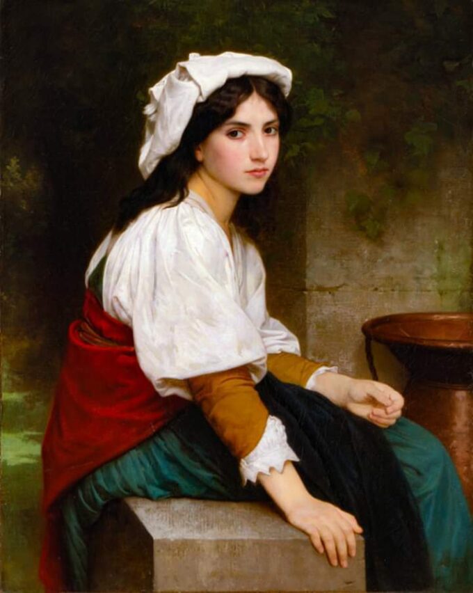 Donna italiana alla fontana – William Bouguereau William Bouguereau 70x85