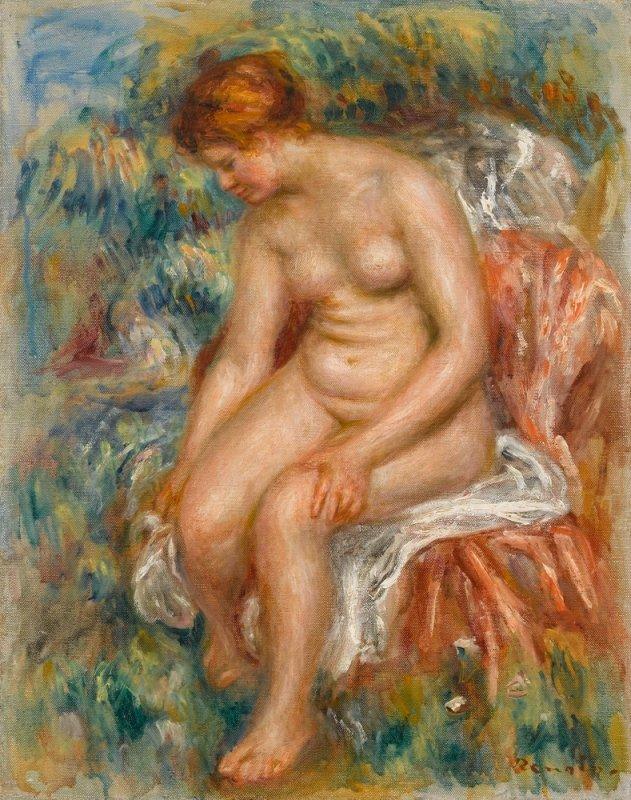 Bagnante seduta che si asciuga una gamba – Pierre-Auguste Renoir Pierre-Auguste Renoir 70x85