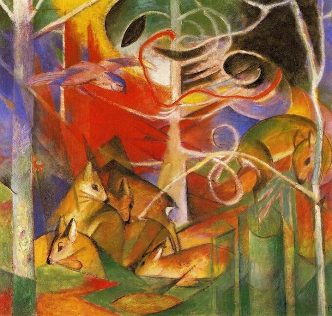 Cervi nella foresta I – Franz Marc Franz Marc 70x70