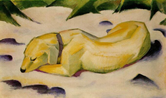 Cane sdraiato nella neve – Franz Marc Franz Marc Franz Marc