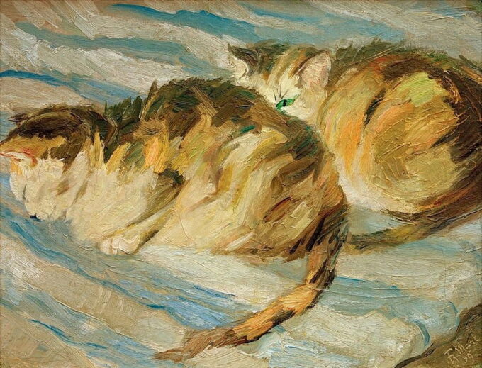 Due gatti grigi (studio di gatto II) – Franz Marc Franz Marc 85x75