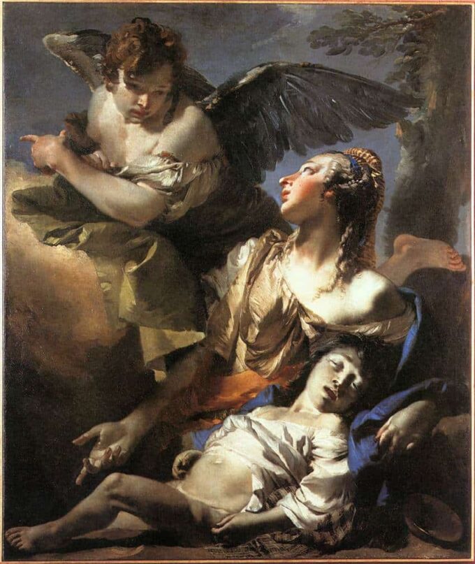 Angelo salvatore di Agar – Giambattista Tiepolo Giambattista Tiepolo 70x85