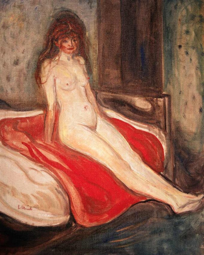 Ragazza su un tessuto rosso – Edvard Munch Edvard Munch 70x85