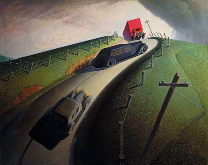 Morte sulla strada della cresta, 1935 – Grant Wood Grant Wood 85x75