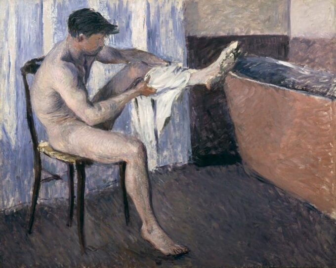 Uomo che si asciuga la gamba – Caillebotte Gustave Caillebotte 85x75