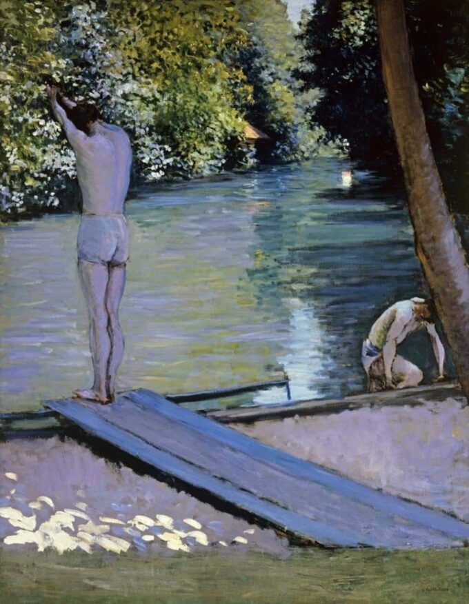 Bagni sulla riva del fiume Yerres – Caillebotte Gustave Caillebotte 70x85