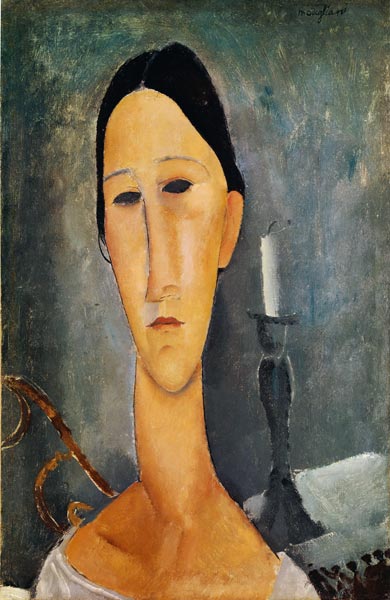 Hanka Zborowska sullo sfondo di un lampadario – Amedeo Modigliani Amedeo Modigliani 70x105