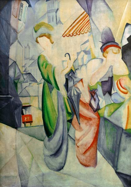 Donne brillanti davanti al negozio di cappelli – August Macke August Macke 70x105