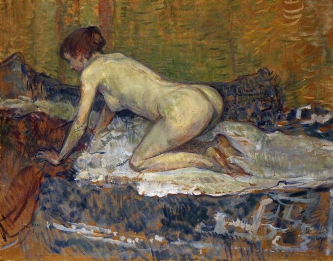 Nu a testa rossa accovacciato – Toulouse Lautrec Henri de Toulouse-Lautrec 85x75