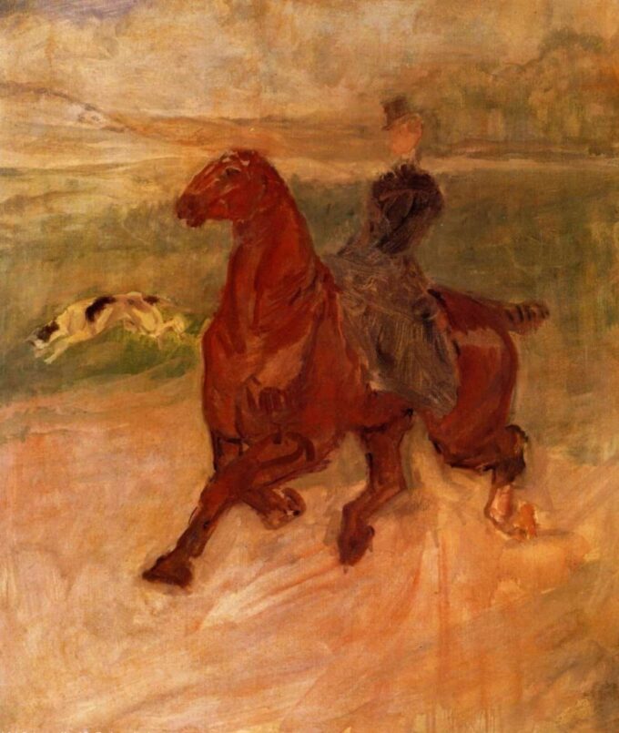 Donna cavaliere e cane – Toulouse Lautrec Henri de Toulouse-Lautrec 70x85