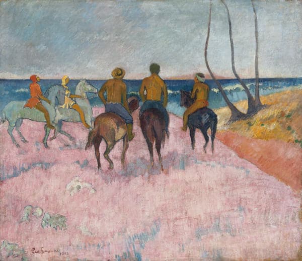 Cavaliere sulla spiaggia (Hiva Hoa) – Paul Gauguin Paul Gauguin 85x75