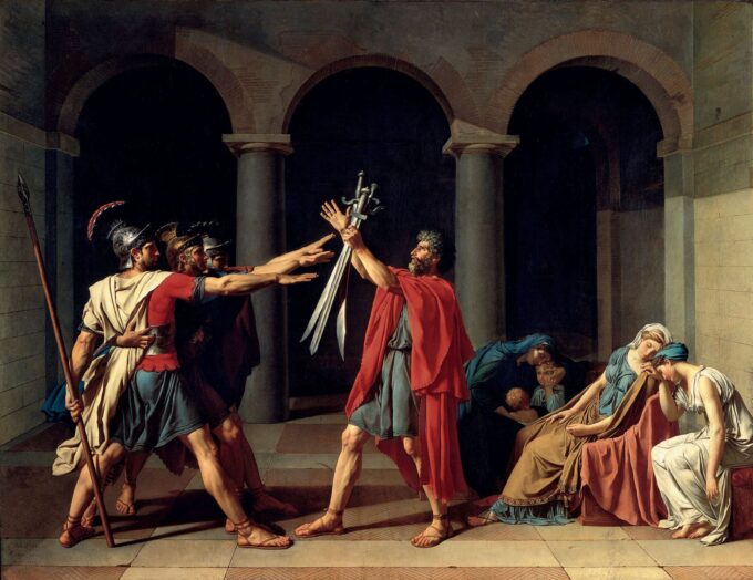 Il giuramento degli Orazio – Jacques-Louis David Jacques-Louis David 85x75