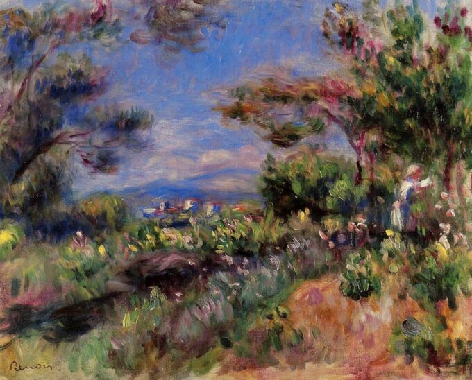 Giovane donna in un paesaggio a Cagnes – Pierre-Auguste Renoir Pierre-Auguste Renoir 85x75